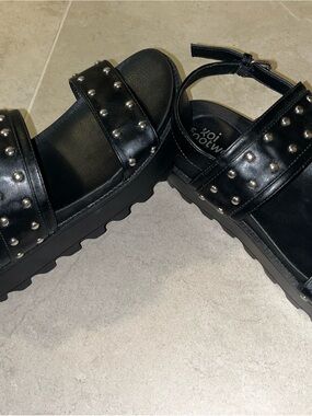 koi Black Studded Platform Sandals